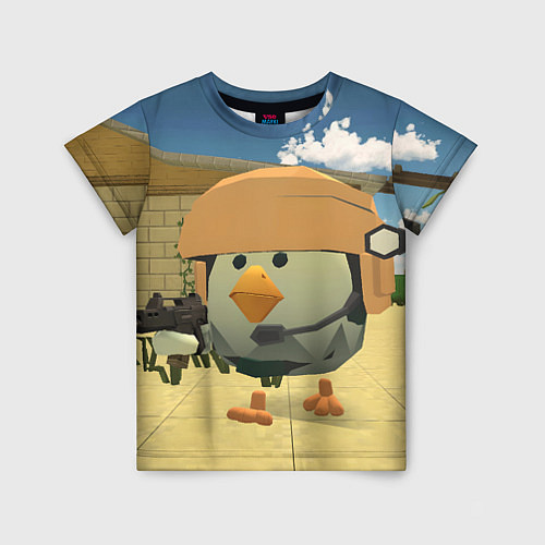 Детская футболка Chicken Gun Крош / 3D-принт – фото 1