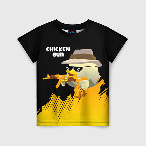 Детская футболка Цыпленок с автоматом / 3D-принт – фото 1