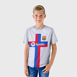 Футболка детская Барселона форма 2223 гостевая, цвет: 3D-принт — фото 2