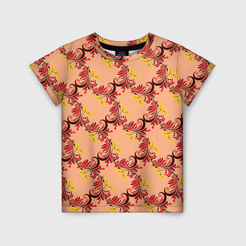 Детская футболка Абстрактный винтажный растительный орнамент / 3D-принт – фото 1