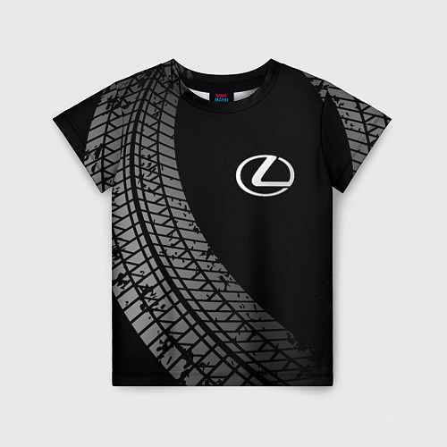 Детская футболка Lexus tire tracks / 3D-принт – фото 1