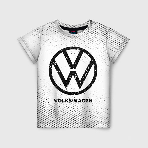 Детская футболка Volkswagen с потертостями на светлом фоне / 3D-принт – фото 1