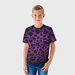 Футболка детская Фиолетовый леопард, цвет: 3D-принт — фото 2