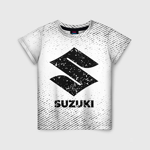Детская футболка Suzuki с потертостями на светлом фоне / 3D-принт – фото 1