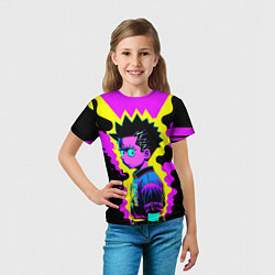 Футболка детская Неоновый Барт Симпсон - поп-арт, цвет: 3D-принт — фото 2