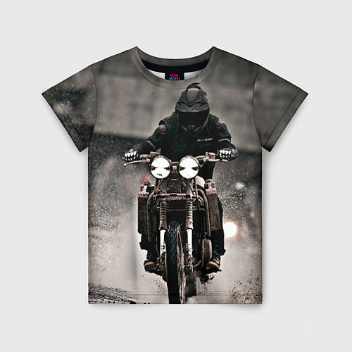 Детская футболка Мотоцикл в дождь / 3D-принт – фото 1