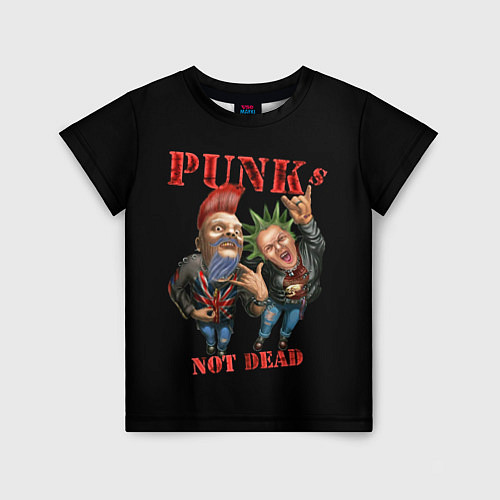 Детская футболка Punks Not Dead - панки хой / 3D-принт – фото 1