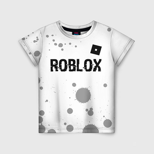 Детская футболка Roblox glitch на светлом фоне: символ сверху / 3D-принт – фото 1