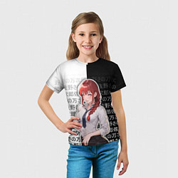 Футболка детская Макима и иероглифы, цвет: 3D-принт — фото 2