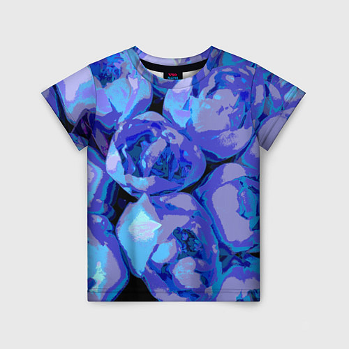 Детская футболка Синие розы стиль / 3D-принт – фото 1