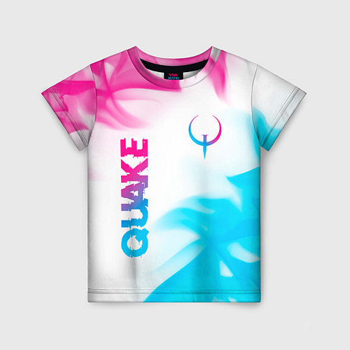 Детская футболка Quake neon gradient style: надпись, символ / 3D-принт – фото 1