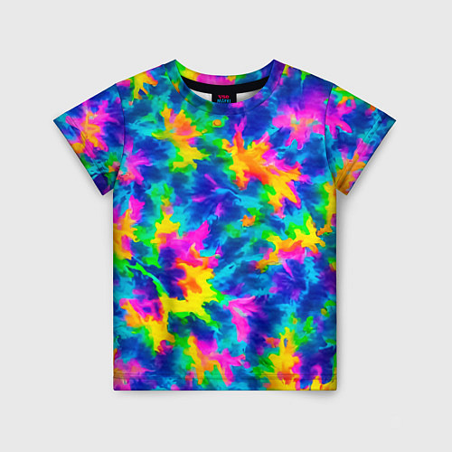 Детская футболка Тай-дай цветные краски / 3D-принт – фото 1