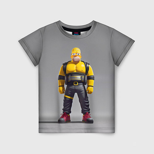 Детская футболка Homer Simpson - ninja - neural network / 3D-принт – фото 1