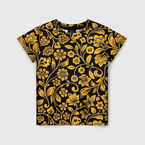 Детская футболка Золотая хохлома / 3D-принт – фото 1