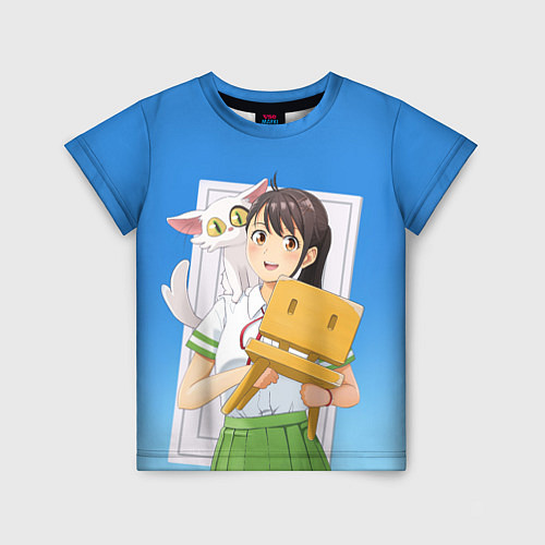 Детская футболка Судзуме с котом и стульчиком / 3D-принт – фото 1