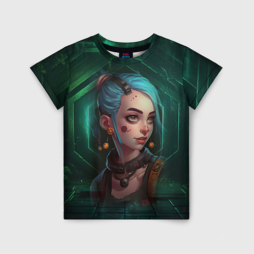 Детская футболка Jinx green Arcane League of Legends / 3D-принт – фото 1