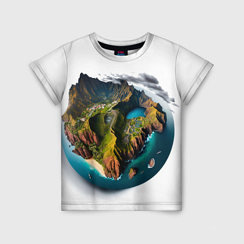 Детская футболка Планета с одним островом / 3D-принт – фото 1