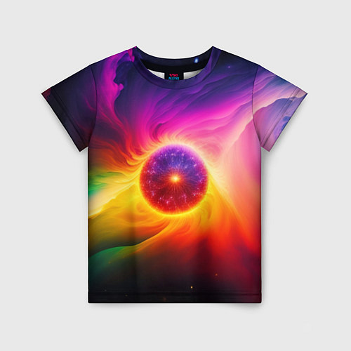 Детская футболка Неоновое солнце / 3D-принт – фото 1