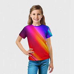 Футболка детская Неоновая радуга, цвет: 3D-принт — фото 2