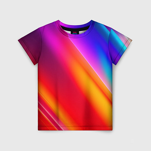 Детская футболка Неоновая радуга / 3D-принт – фото 1