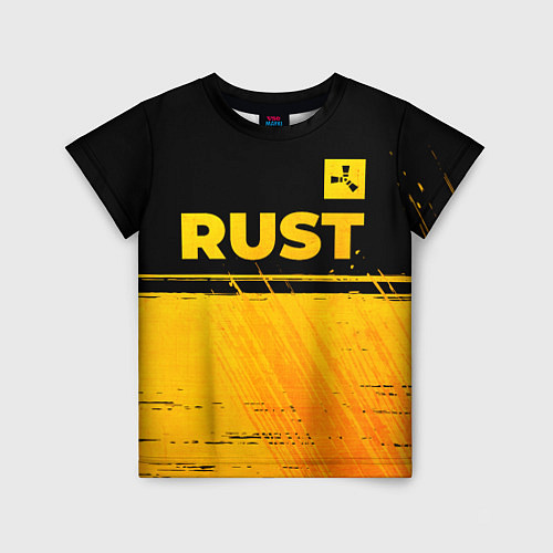 Детская футболка Rust - gold gradient: символ сверху / 3D-принт – фото 1