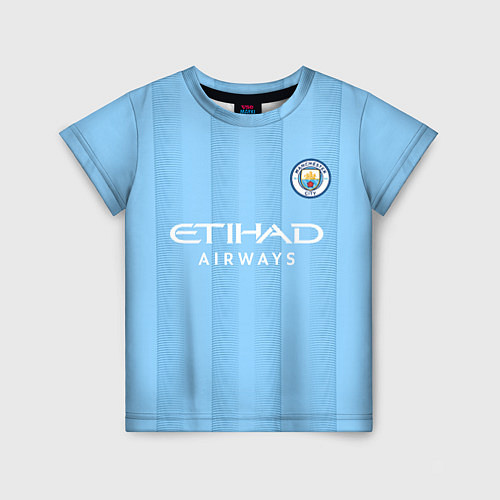 Детская футболка Эрлинг Холанд Манчестер Сити форма 2324 домашняя / 3D-принт – фото 1