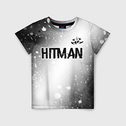Детская футболка Hitman glitch на светлом фоне: символ сверху