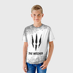 Футболка детская The Witcher glitch на светлом фоне, цвет: 3D-принт — фото 2