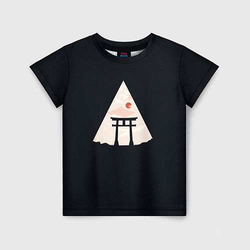Детская футболка Японские ворота Тории в горах / 3D-принт – фото 1