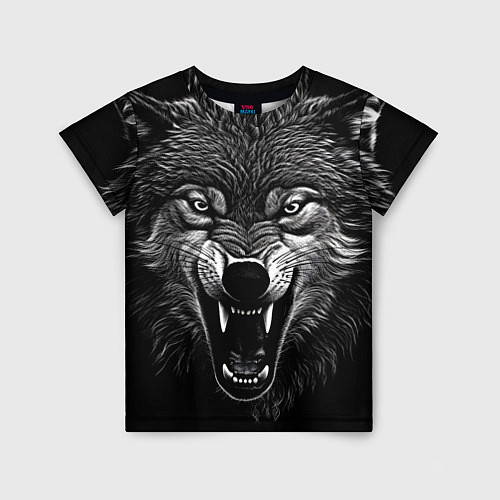 Детская футболка Злой волчара / 3D-принт – фото 1