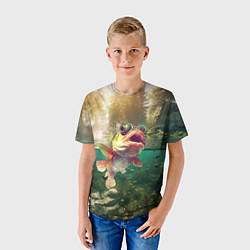 Футболка детская Карп в озере, цвет: 3D-принт — фото 2