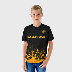 Футболка детская Sally Face - gold gradient: символ сверху, цвет: 3D-принт — фото 2