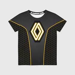 Футболка детская Renault - неоновый желтый, цвет: 3D-принт