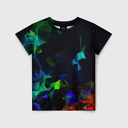 Детская футболка Midjourney Цветные осколки геометрии