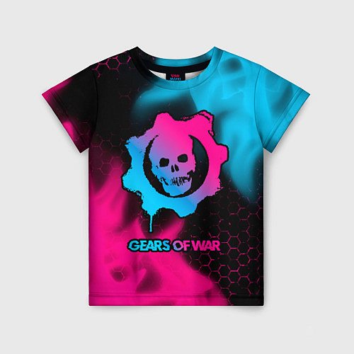 Детская футболка Gears of War - neon gradient / 3D-принт – фото 1