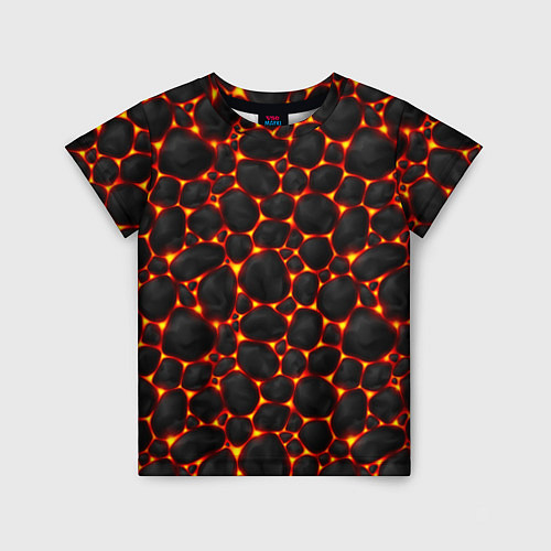 Детская футболка Огненные камни / 3D-принт – фото 1