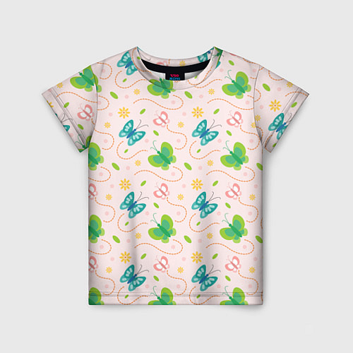 Детская футболка Прекрасные бабочки / 3D-принт – фото 1