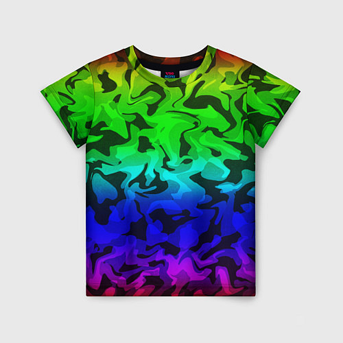 Детская футболка Камуфляж спектр / 3D-принт – фото 1