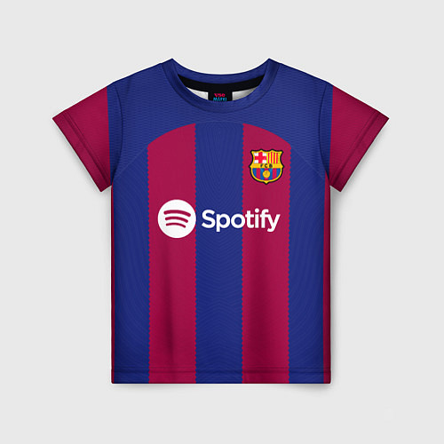 Детская футболка Роберт Левандовский Барселона форма 2324 домашняя / 3D-принт – фото 1