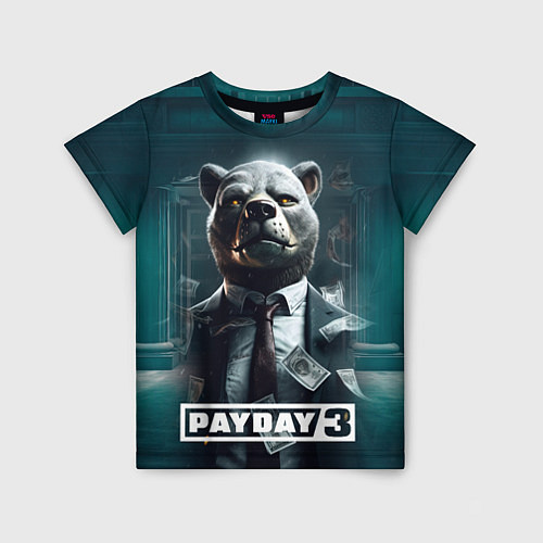 Детская футболка Payday 3 bear / 3D-принт – фото 1