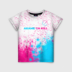 Детская футболка Akame ga Kill neon gradient style: символ сверху