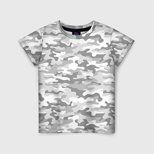 Детская футболка Камуфляж серый / 3D-принт – фото 1