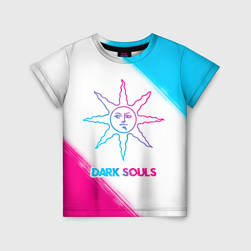 Детская футболка Dark Souls neon gradient style / 3D-принт – фото 1