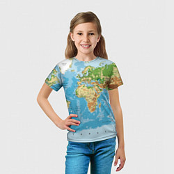 Футболка детская Атлас мира, цвет: 3D-принт — фото 2