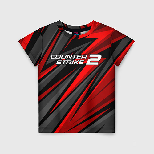 Детская футболка Counter strike 2 - красный спортивный / 3D-принт – фото 1