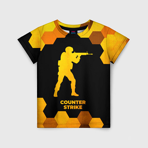 Детская футболка Counter Strike - gold gradient / 3D-принт – фото 1