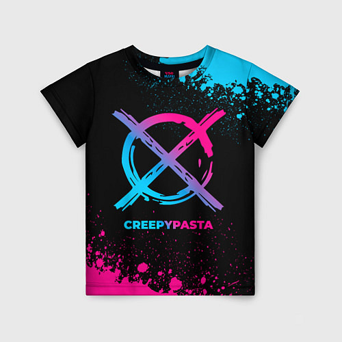 Детская футболка CreepyPasta - neon gradient / 3D-принт – фото 1