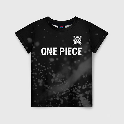 Детская футболка One Piece glitch на темном фоне: символ сверху / 3D-принт – фото 1