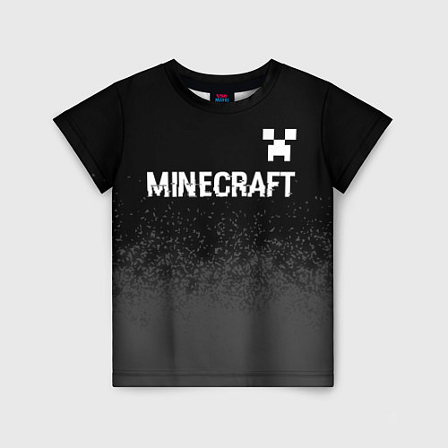 Детская футболка Minecraft glitch на темном фоне: символ сверху / 3D-принт – фото 1