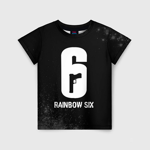 Детская футболка Rainbow Six glitch на темном фоне / 3D-принт – фото 1